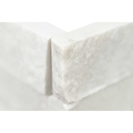 Msi Cosmic White Splitface Ledger Panel "6 X 18" "L" Corner Marble Wall Tile, 6PK ZOR-PNL-0030